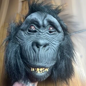Gorilla Halloween Adult Mask Ape Monkey Mask Rubber Kong Teeth Fangs Costume